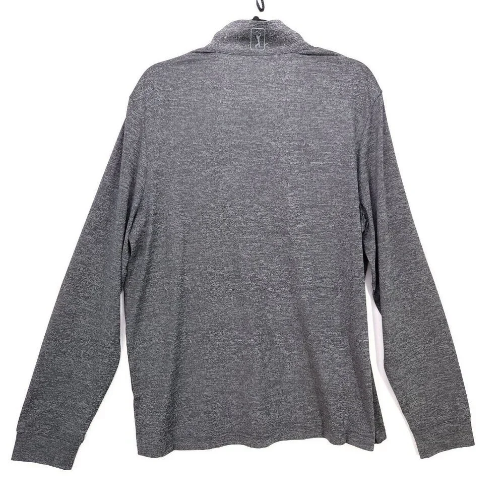 PGA Tour Quarter Zip Pullover Long Sleeve Men's Medium Polyester Golf Shirt Gray - Picture 2 of 13